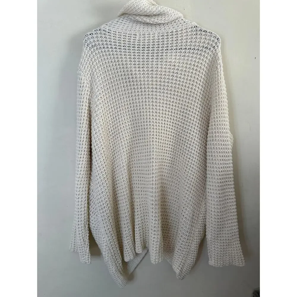 Tantrums cream knit open pullover sweater 2XL c2